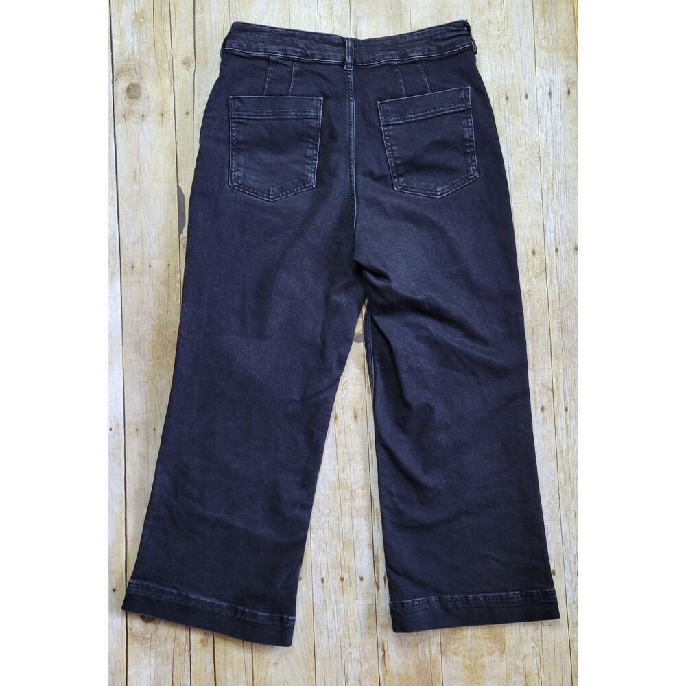 PILCRO The Skipper High Rise Cropped Wide Leg Black Wash Size 30 - Picture 2 of 14